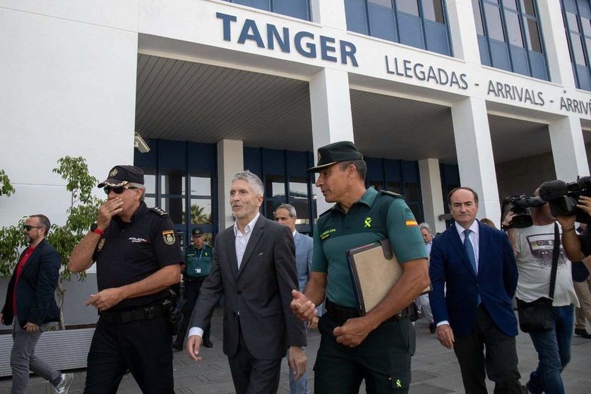 Grande Marlaska, en una visita anterior al puerto de Algeciras