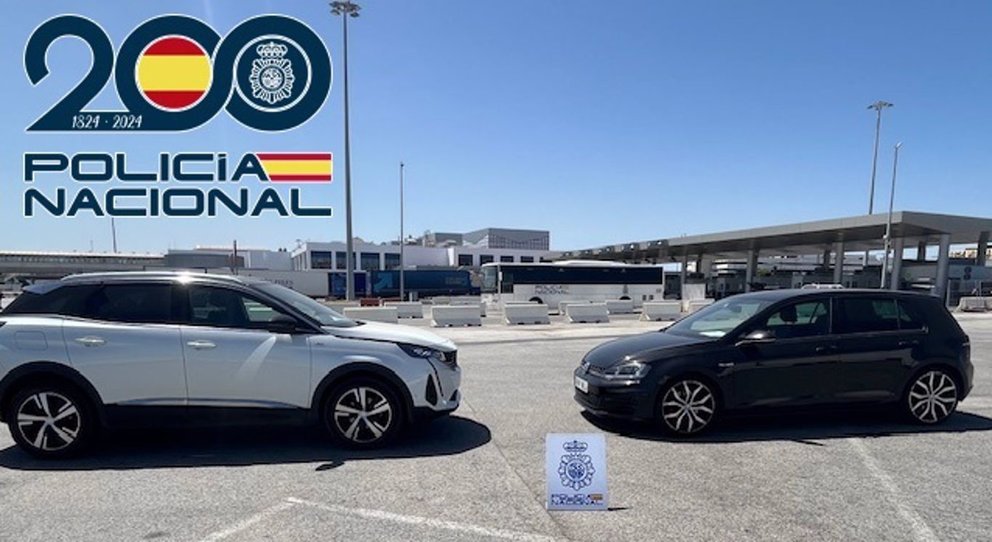 Vehículos interceptados en el puerto de Algeciras tras ser robados en países europeos. - POLICÍA NACIONAL